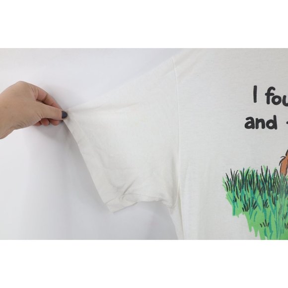 Vintage 90s Streetwear XL I Fought The Lawn and the Lawn Won Cartoon T-Shirt USA - Picture 7 of 16